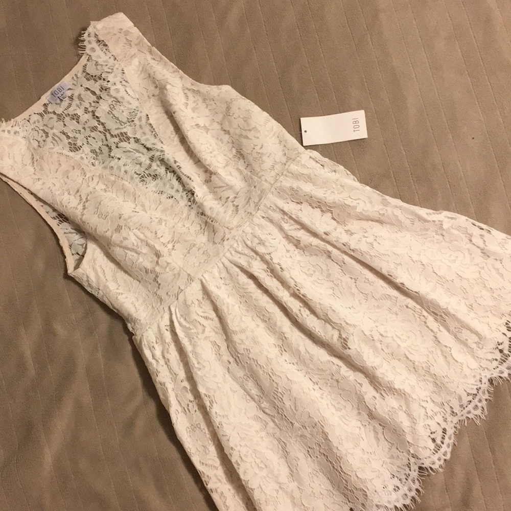 NWT Lauren Ivory Skater Dress Tobi